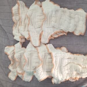 9 Organic Cotton Workhorse snaps Clotheez diapers - size Newborn